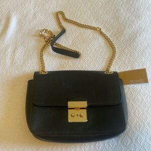 Michael Kors Brandi medium shoulder flap Saffiano leather bag gold hardware NWT